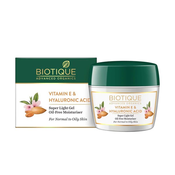 Biotique - Moisturiser - Vitamin e & hyaluronic acid super light gel oil free moisturiser 50g