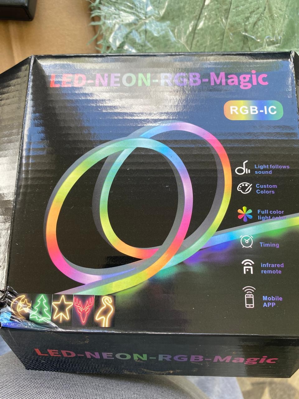 LED Neon RGB Magic 5M Light strip Smart RGB-IC Silicone led light strip Remote Control mobile App Control Custom Colors light follows Sound High Bright Multicolor RGB